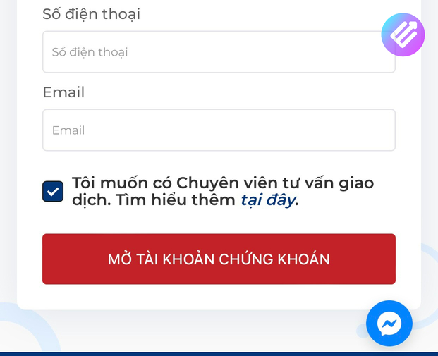 Điền số điện thoại và Email