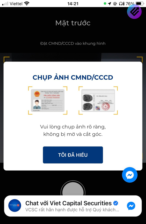 Chụp ảnh CMND/CCCD