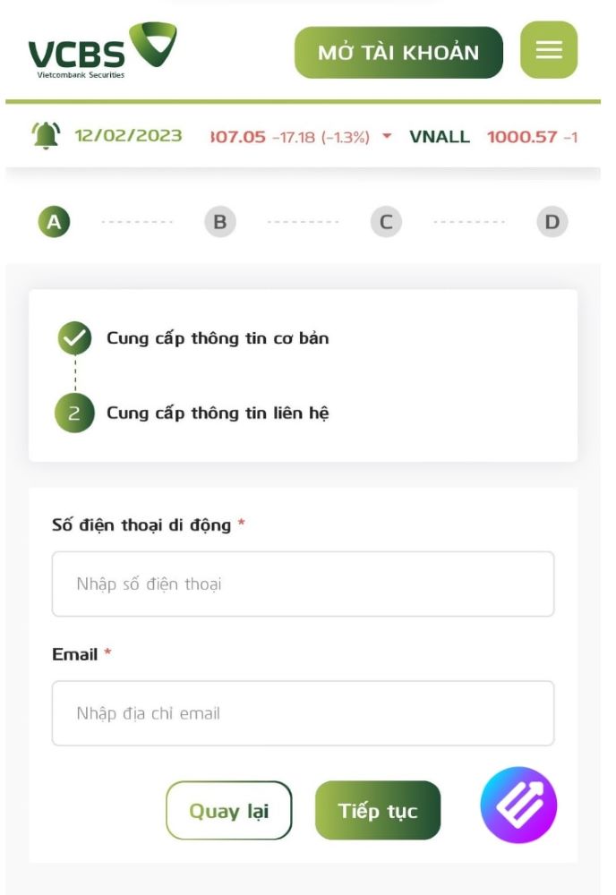 Cung cấp thông tin liên hệ