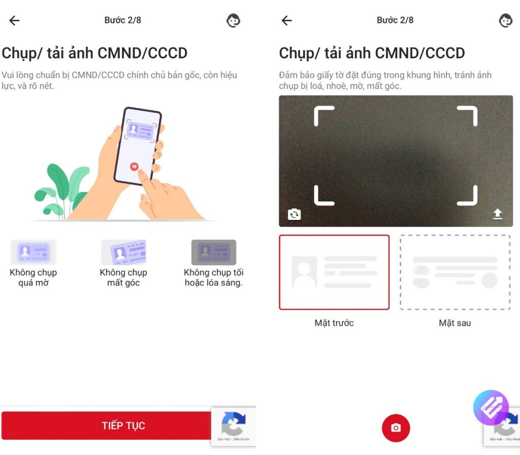 Chụp ảnh CCCD/CMND